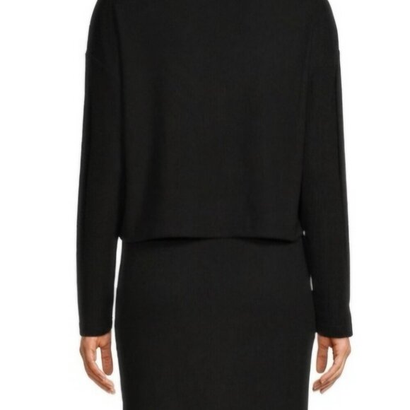 Time and true workwear bodycon ribbed black crop top button long skirt set XXL - Picture 4 of 4